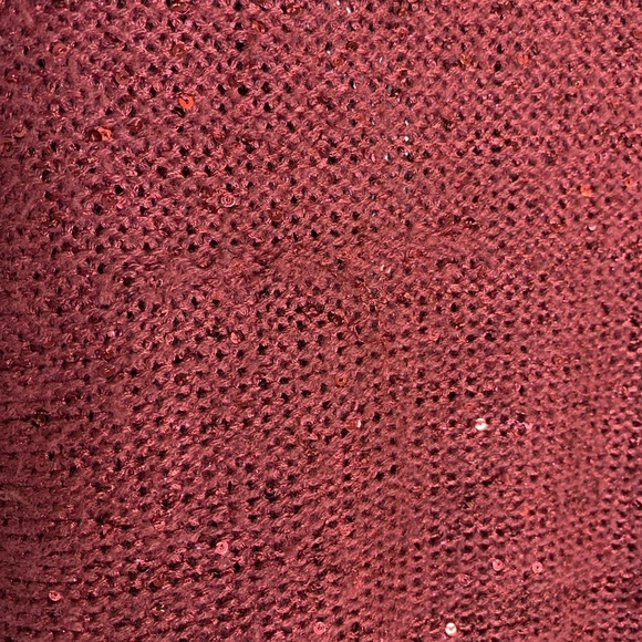 Women’s Faded Glory Maroon Sweater with Sequin & Sheer detail, XL (16-18), EUC - Picture 5 of 9